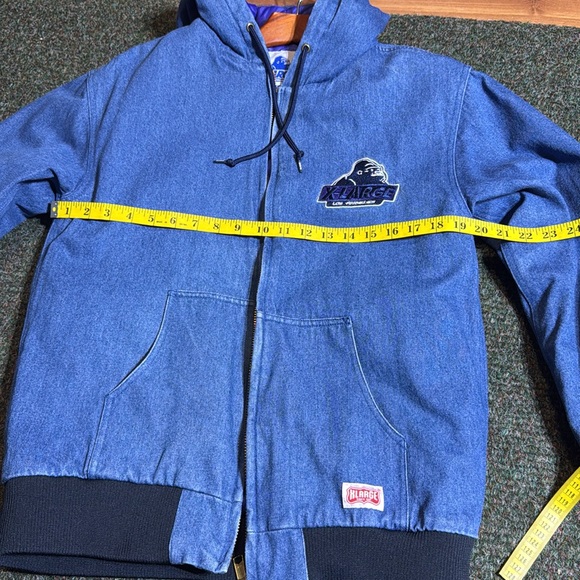 X-LARGE OLD OG ACTIVE DENIM QUILTED HOODED JACKET - JPN - Picture 11 of 13